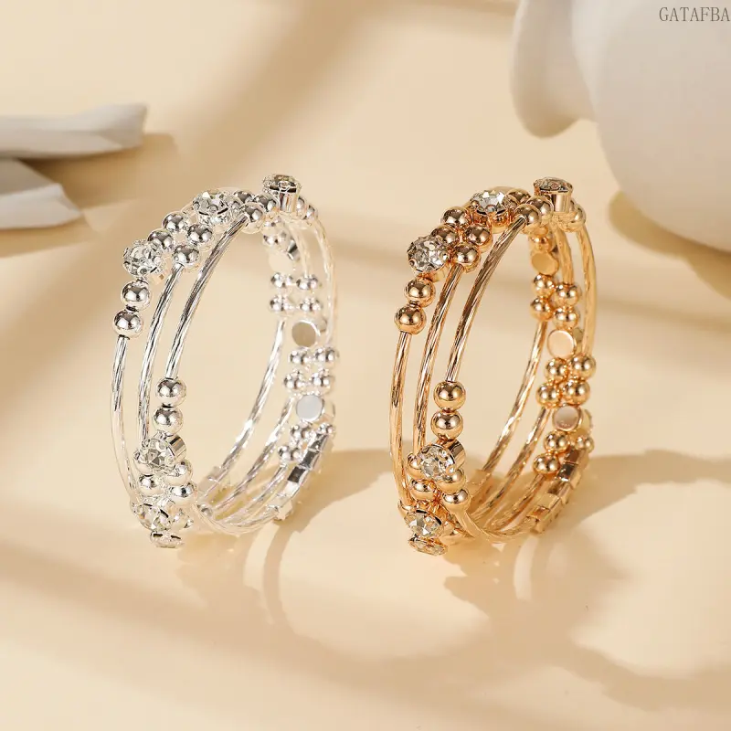 New Fashion Pearl Rhinestone Bangle, Minimalist Cross Open Cuff Bracelet with Rhinestones for Women