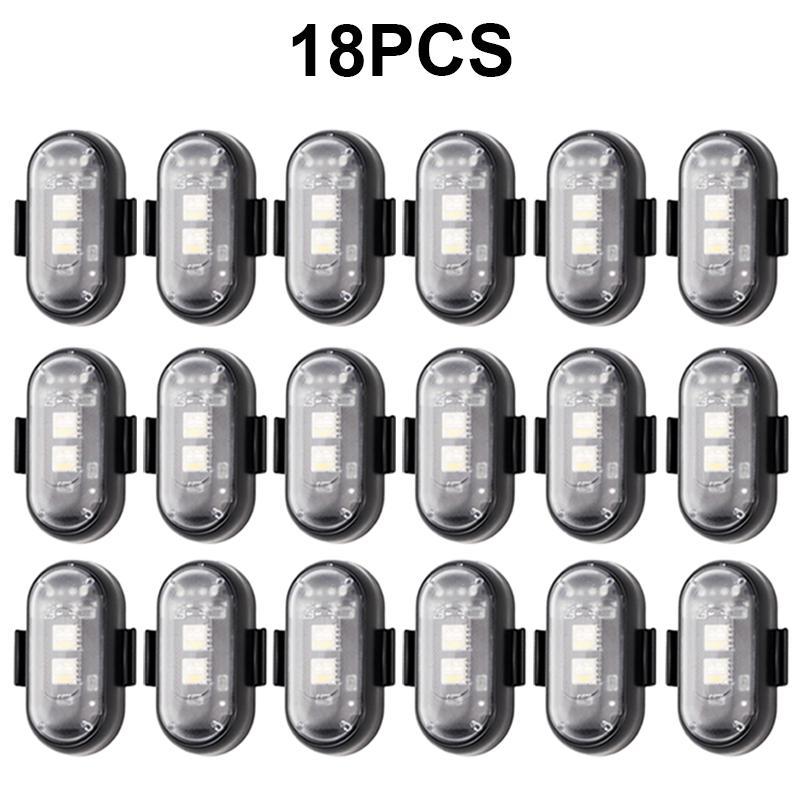 24PCS Remote Control Car Footwell Light, Wireless LED Lights for Car, with Remote Control, High Brightness Wireless LED Strobe Light 8 Colors USB Charge IP65 Waterproof Anti-Collision for Car Motorcycle Aircraft Bike