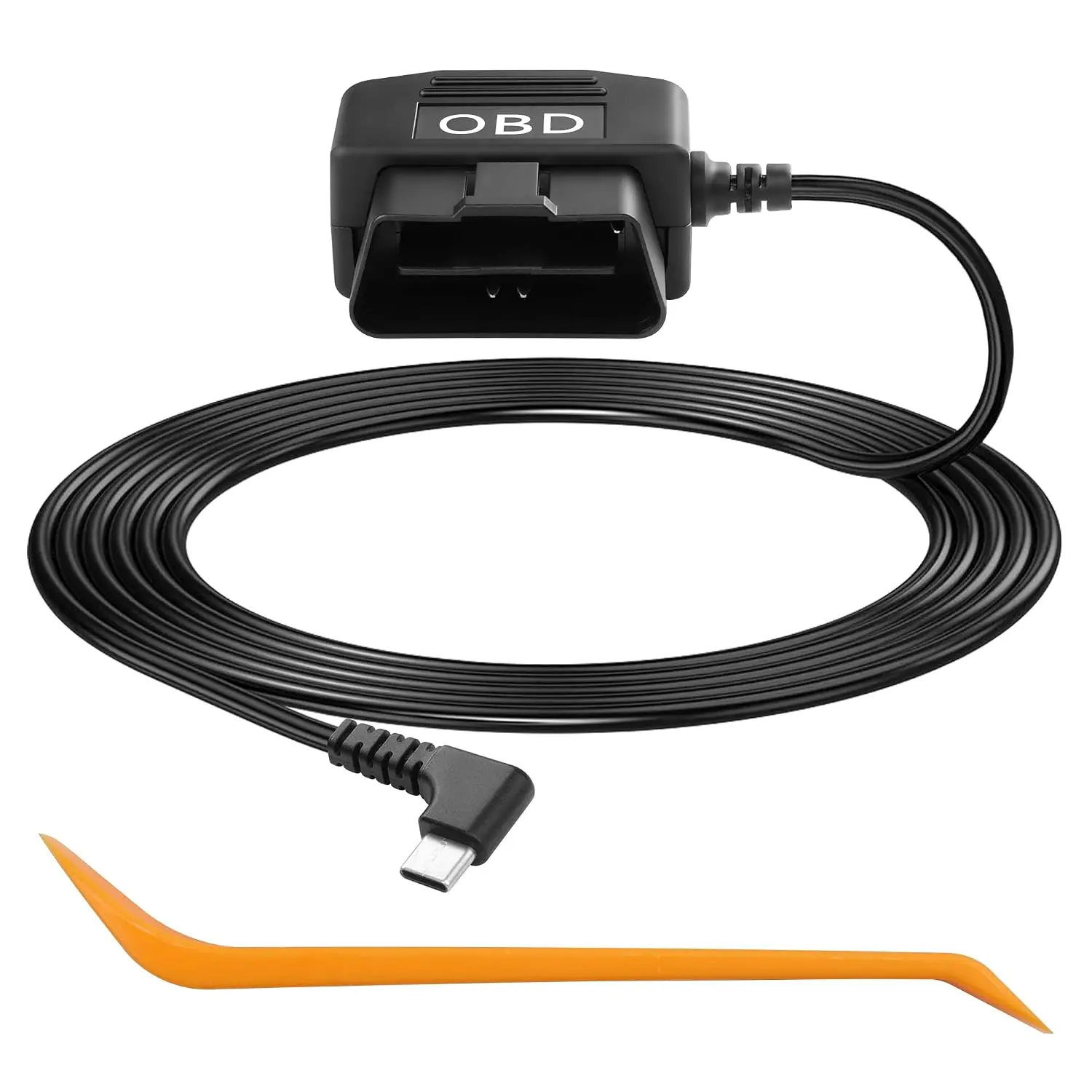 OBD OBD2 Power Cable for Dash Camera, OBDII to B C Adapter Hardwire Kit 24 Hours Surveillance with Low Voltage Protection(11.6V Auto-Cutoff) for Dashcam, GPS, Radar, 12-36V to 5V/3A (3.5m/11.5ft)