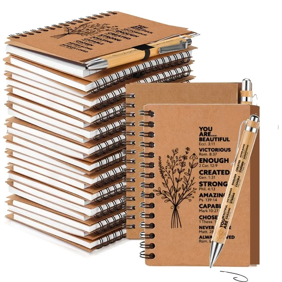 Inspirational Christian Prayer Journal Bulk Set, Bible Notebook with Verse Pens, Faith-Inspired Gifts for Church Staff, Pastors, Volunteers, Nurses, Coworkers