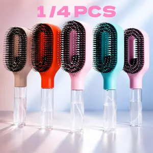 2-in-1 Spray Hair Brush with Fine Mist Water Tank, Hydrating Detangling Comb & Scalp Massage Styling Brush, Smooths Wet, Dry, Curly & Straight Hair, Lightweight Anti-Frizz Hair Care Tool for Shine, Smoothing & Daily Salon Styling