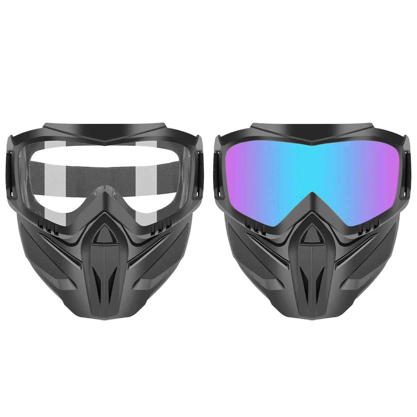 Cycling Motorcycle Mask ATV Goggles with Face Cover Safety Goggles Full Face Motorcycle Helmet Goggles Riding Motocross Glasses