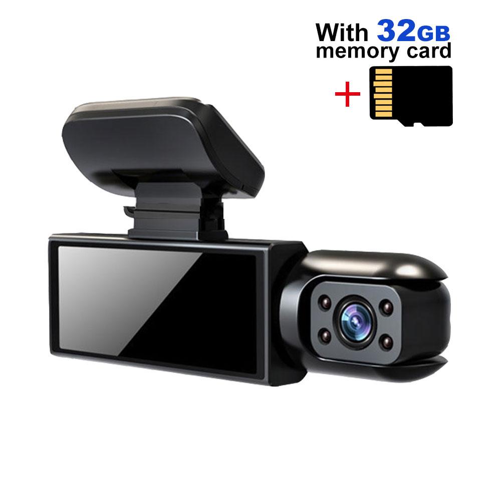 HD 1080P Car Dash Camera with 3.16 Inch IPS Screen, Front & Interior Dual-Lens Traffic recorder with Night Vision, Car Dashboard Wide Angle Driving Recorder, G Sensor, Loop Recording for Universal Car Camera, Car Dashcam