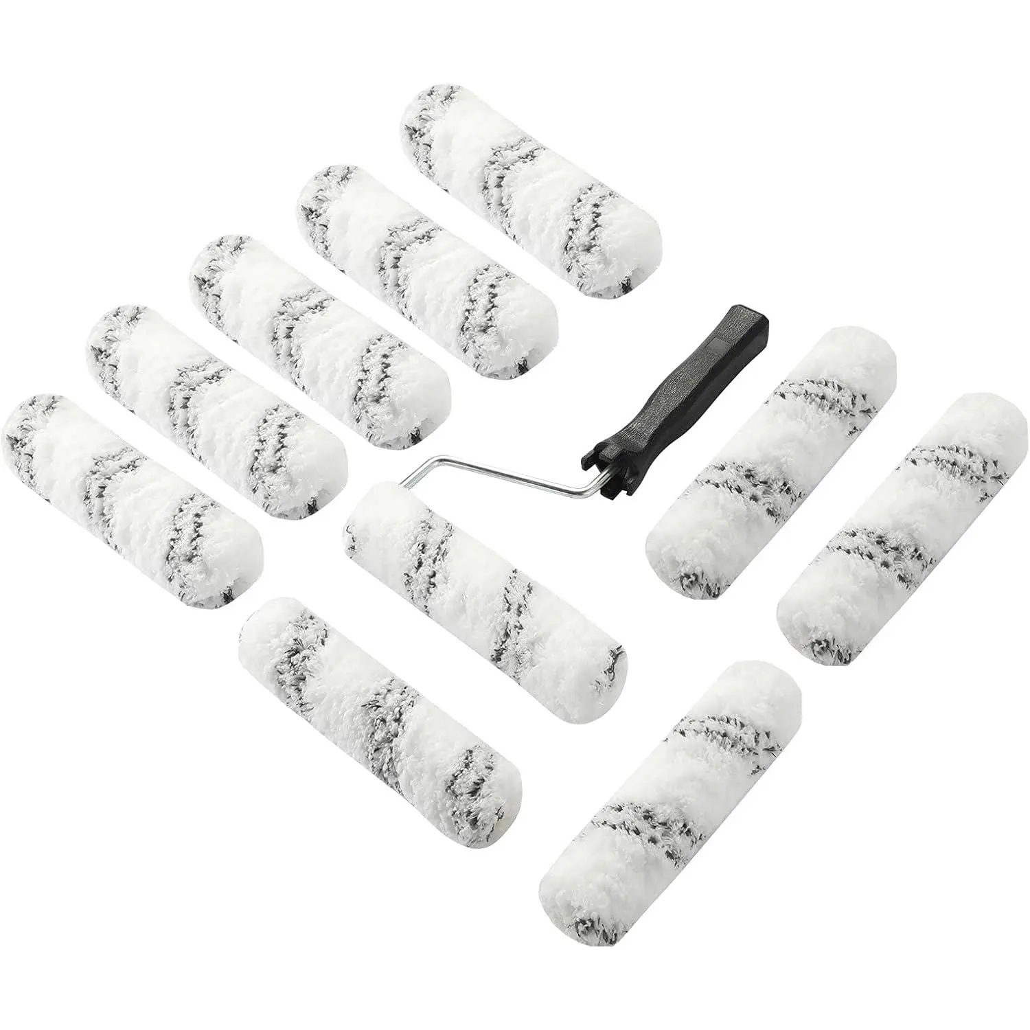 Paint Roller 6 Inch 3/4 in Roller Naps High-Density Microfiber Mini Roller with Frame 11 Piece Small Paint Roller Tool Kit for Oil and Water Based Paints House Painting Supplies & DIY Craft Use