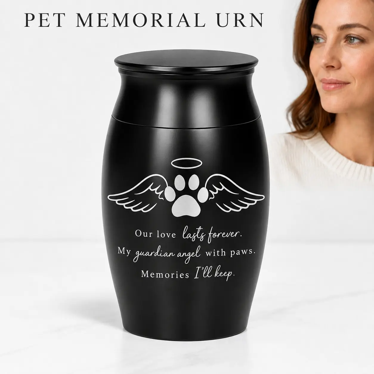 Waterproof Pet Ash Box, Cat Memorial Ash Box, Tooth Hair Storage, Lidded Pet Cremation Ash Box, Suitable for Cats, Birds, Hamsters, Dogs ()