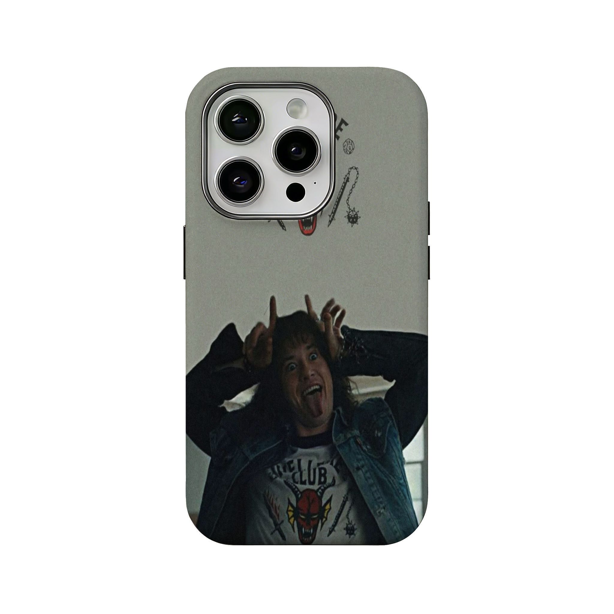 Hellfire Club Pattern 2-in-1 Film-Integrated Phone Case — Compatible with iPhone 12, 13, 14, 15, 16, 17 Series — Personalized & Creative Design, Drop-Resistant Protective Cover with Glossy Finish