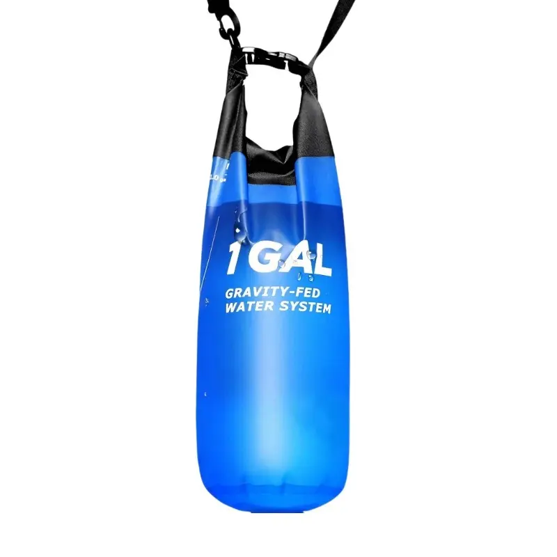 Gravity-Fed Outdoor Water Filter Bag - 1 Gal Heavy Duty Stainless Steel Filter, BPA-Free, Advanced Filtration, Fast Water Flow, Foldable Size, Portable for Camping, Hunting, Emergency Prep