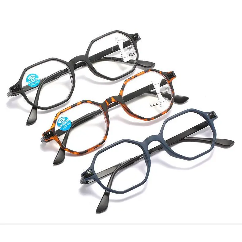 Anti Blue Light Multifocal Presbyopia Glasses +1.0 ~ +3.5 Hyperopia Glasses Neutral HD Intelligent Multifocal Reading Glasses