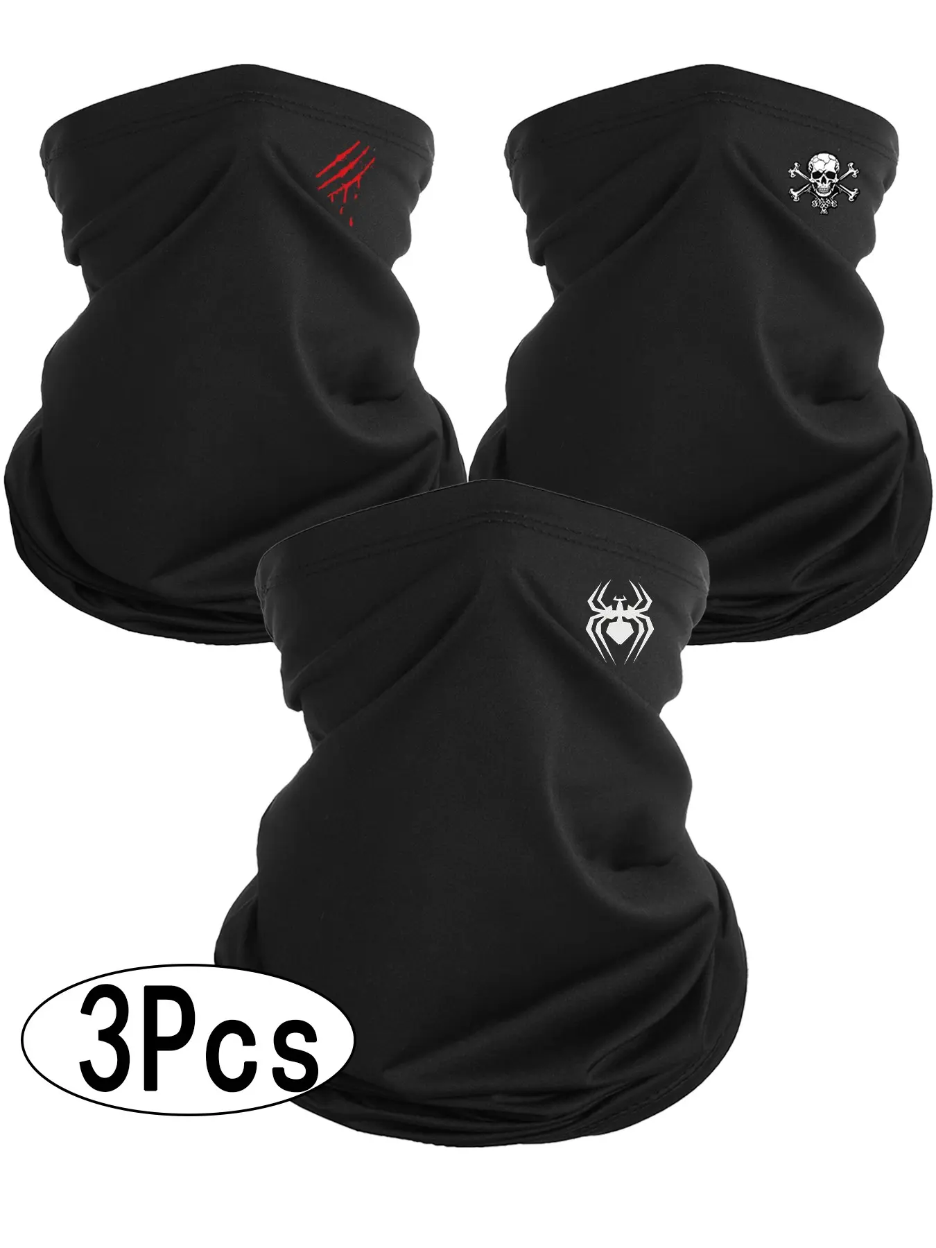 3Pcs Summer Sun Protection Cooling Neck Gaiter Masks | Sunscreen Breathable Face Scarf Bandana Mask Neck Gaiter for Outdoor Fishing Hiking Camping