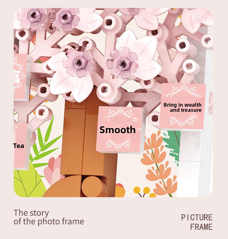 Picture frame, building blocks, bouquet, preserved flowers, carnations, sunflowers, DIY girls' holiday