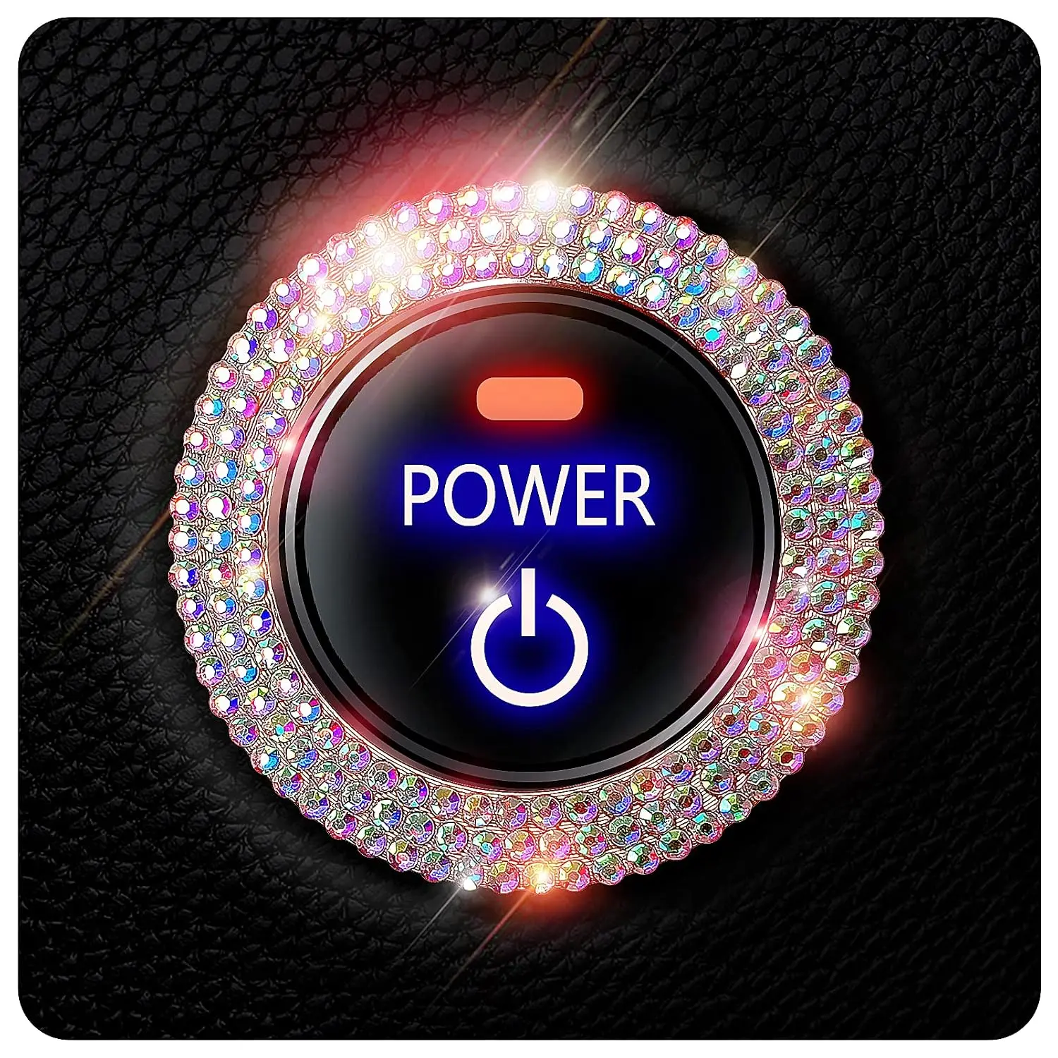 Bling  Button Start Button Cover/Sticker for Wowen,  Engine Start Stop Trim Ring, Shiny  Rhinestone Key  and Knob Ring ( Color)…