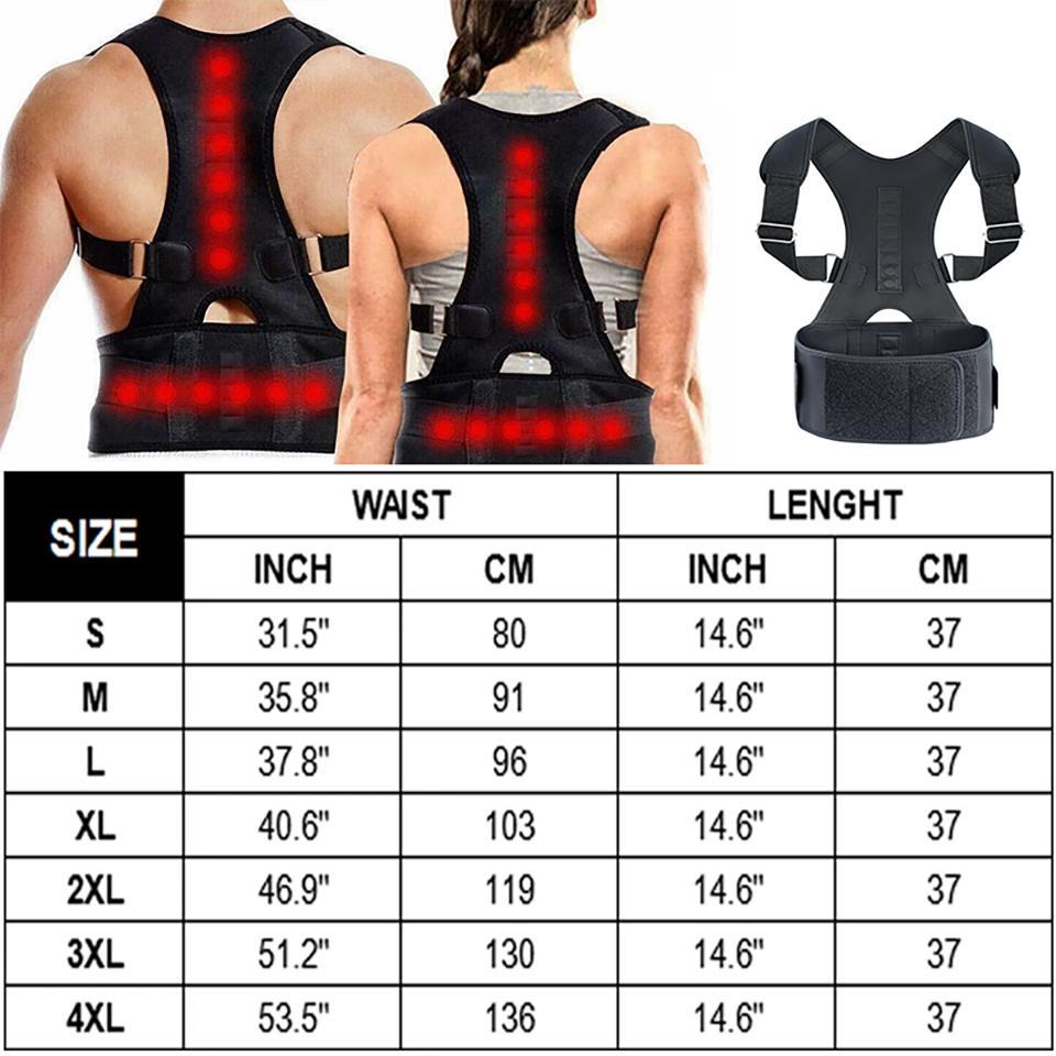 Magnetic Back Brace for Men Women Shoulder Upper Back Girdle Back Belt Strap Posture Belt Under Shirts Black Band Healthcare SpringStatements
