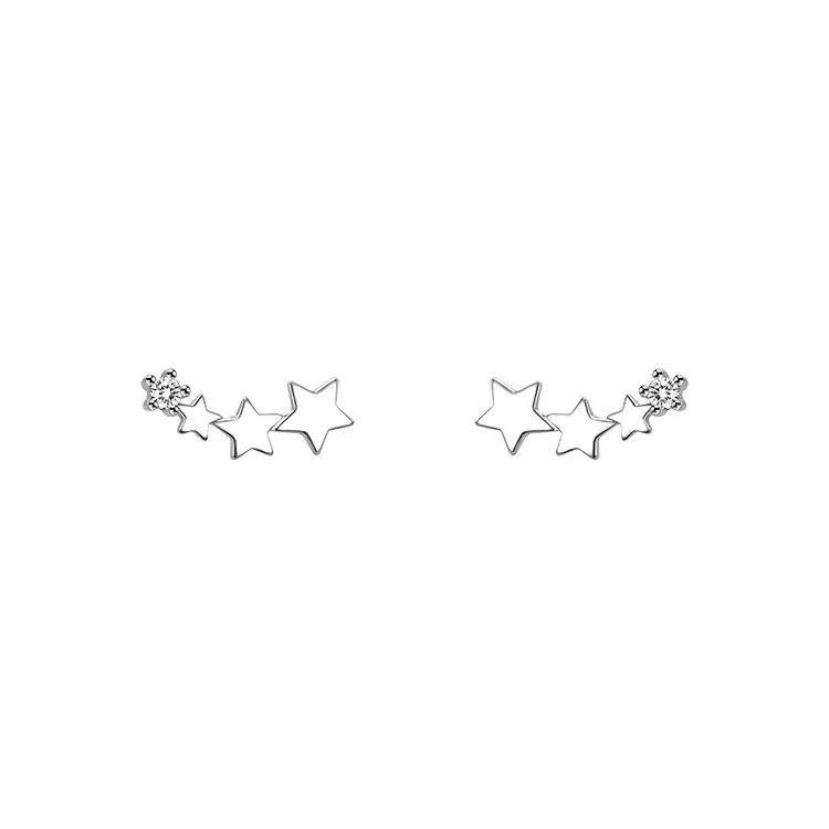 Minimalist Constellation Star Stud Earrings - Linear Shiny Inlaid Metal Alloy, Hypoallergenic, for Daily Casual & Party Wear