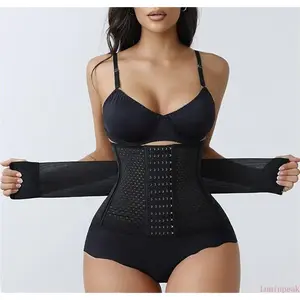 Women's Segmented Body Shaper, High Elastic Breathable Mesh Waist Trainer, Firm Tummy Control Slim Cincher, Lightweight Comfort Girdle For Daily Casual Outfits & Fitness Waist Sculpting