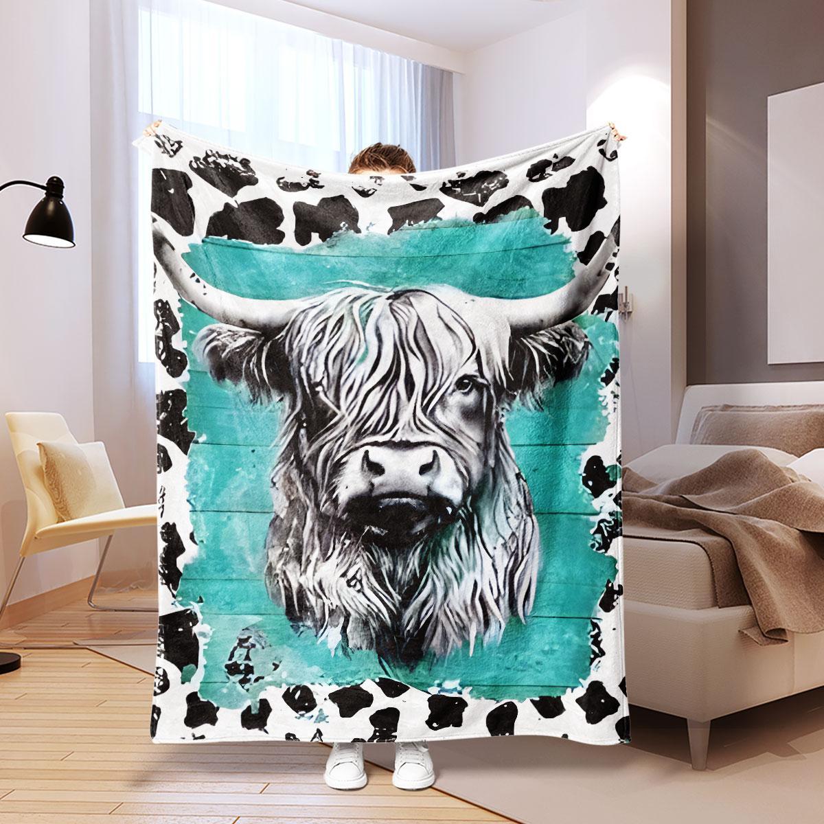 Yak Print Cozy Blanket, Soft Comfortable Warm Napping Throw, Sleeping Bedding Supplies for Home Office Travel