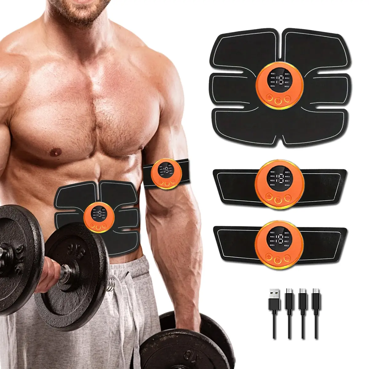 Abs Stimulator, Stim Tool, Abdominal Muscle Exerciser, Ab Toning Belt, Waist and Hip/arm/leg Combo Trainer, Sports Fitness Waist, Fitness Equipment for Men and Women, Rechargeable Wellness Belt