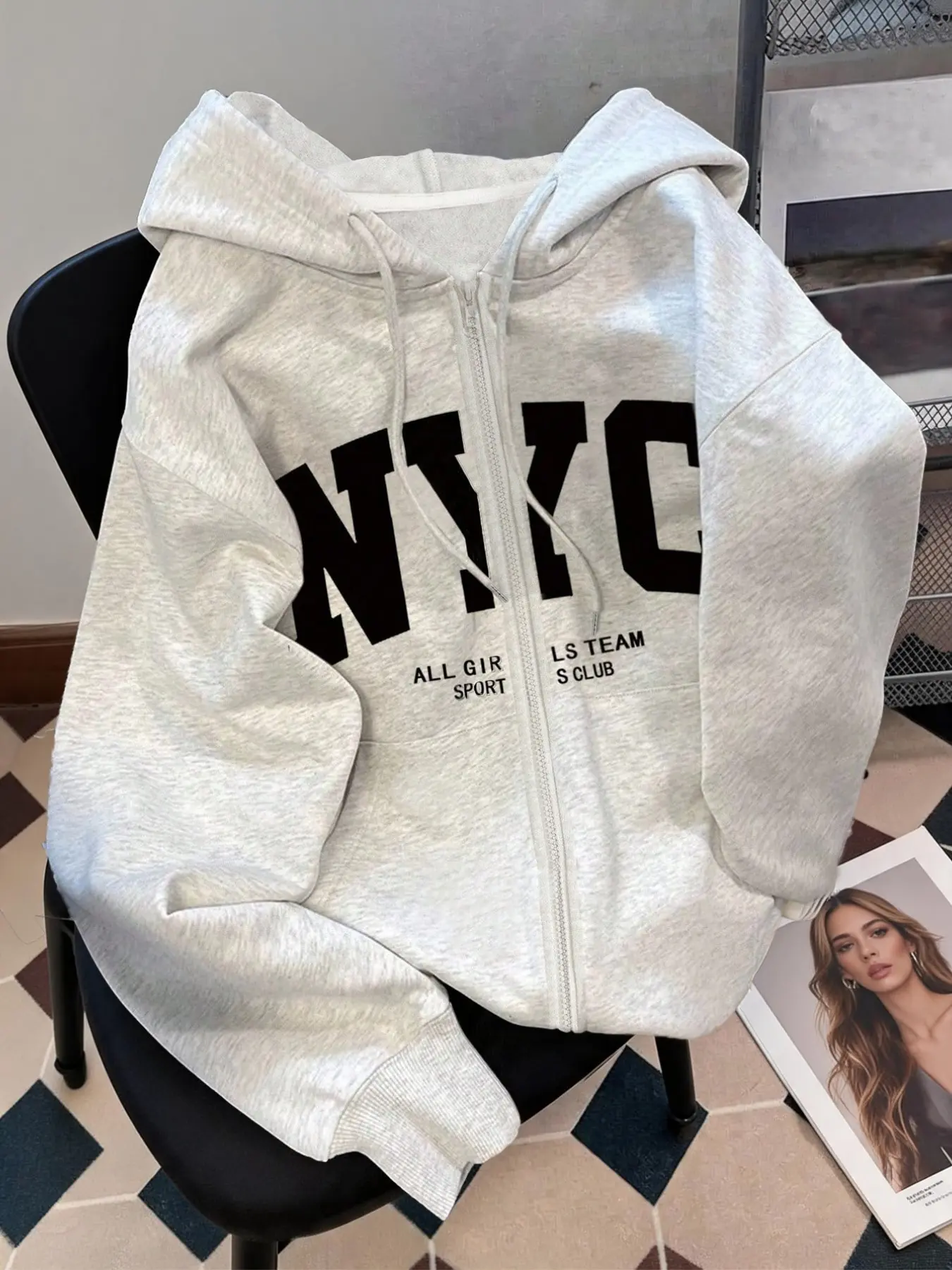 Women's Fashion Versatile Letter Print Casual Sweatshirt, Stylish and Comfortable, Perfect for Daily Wear, Trendy and Easy to Match