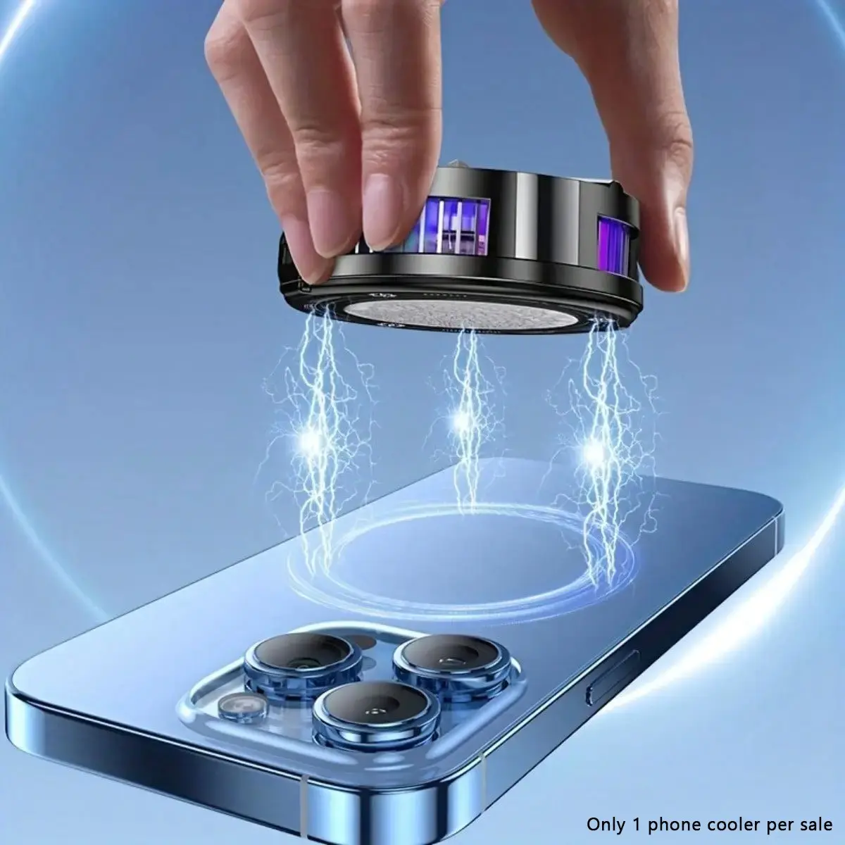 Portable RGB Phone Cooler Fan, Magnetic Phone Cooling Pad, Large Heat Dissipation Area, Lightweight and Portable, for Phones/tablets/iPad