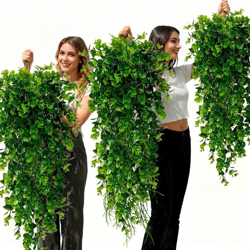 4 realistic artificial ivy vines - UV-resistant artificial hanging green ferns, suitable for indoor and outdoor decoration, wall art, courtyard and porch greening, indoor green decoration | decorative leaves greenery decor