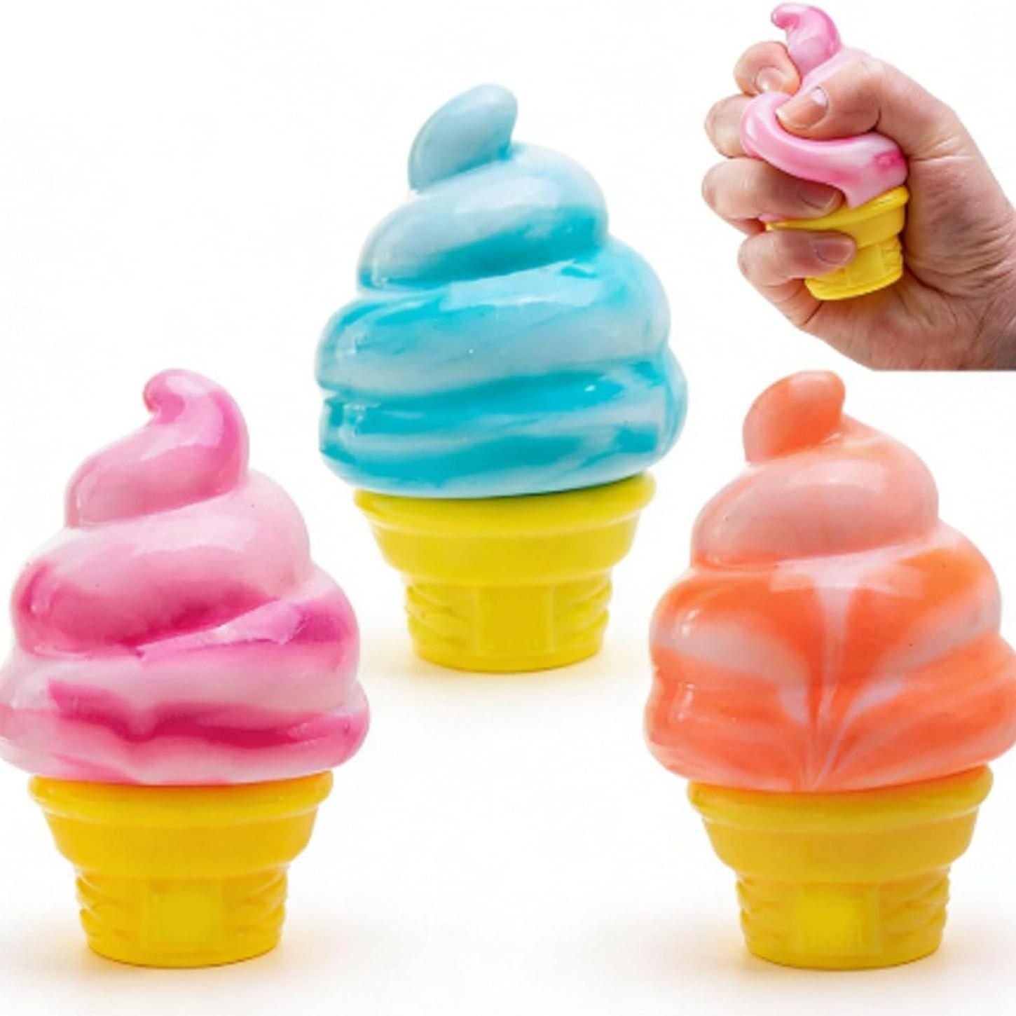 Ice Cream Squeeze Soft Toy, Sensory Relief Party Gift, Summer Stress Reduction, Relaxing Ice Cream Cone, Fun Party Favors