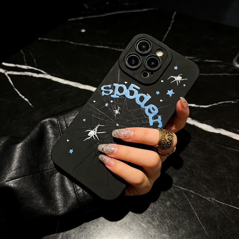 Dark Spider Web Design Tpu Anti-Drop Phone Case Set, Soft Full Coverage for iPhone  17 16 15 14 13 12 11 Pro Max Plus X XS XR mini Creative Gift for Couples & Friends