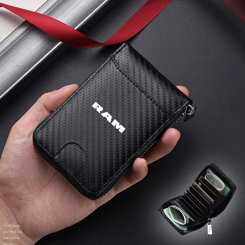 Leather Vintage Men's Wallet Bank Card Coin Purse For Dodge Durango Ram 1500 Charger Caliber Journey Demon Nitro Challenger SRT