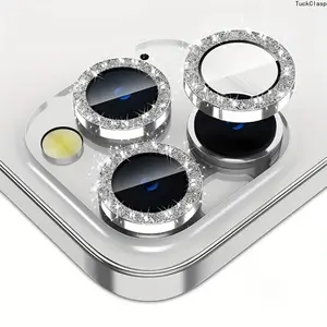 Diamond-Embedded Crystal Camera Lens Protector Compatible with iPhone 17 / 17 Pro / 17 Pro Max, Scratch-Resistant Wear-Resistant Lens Cover, Stylish High-Definition Camera Protection That Won't Affect Night Photography
