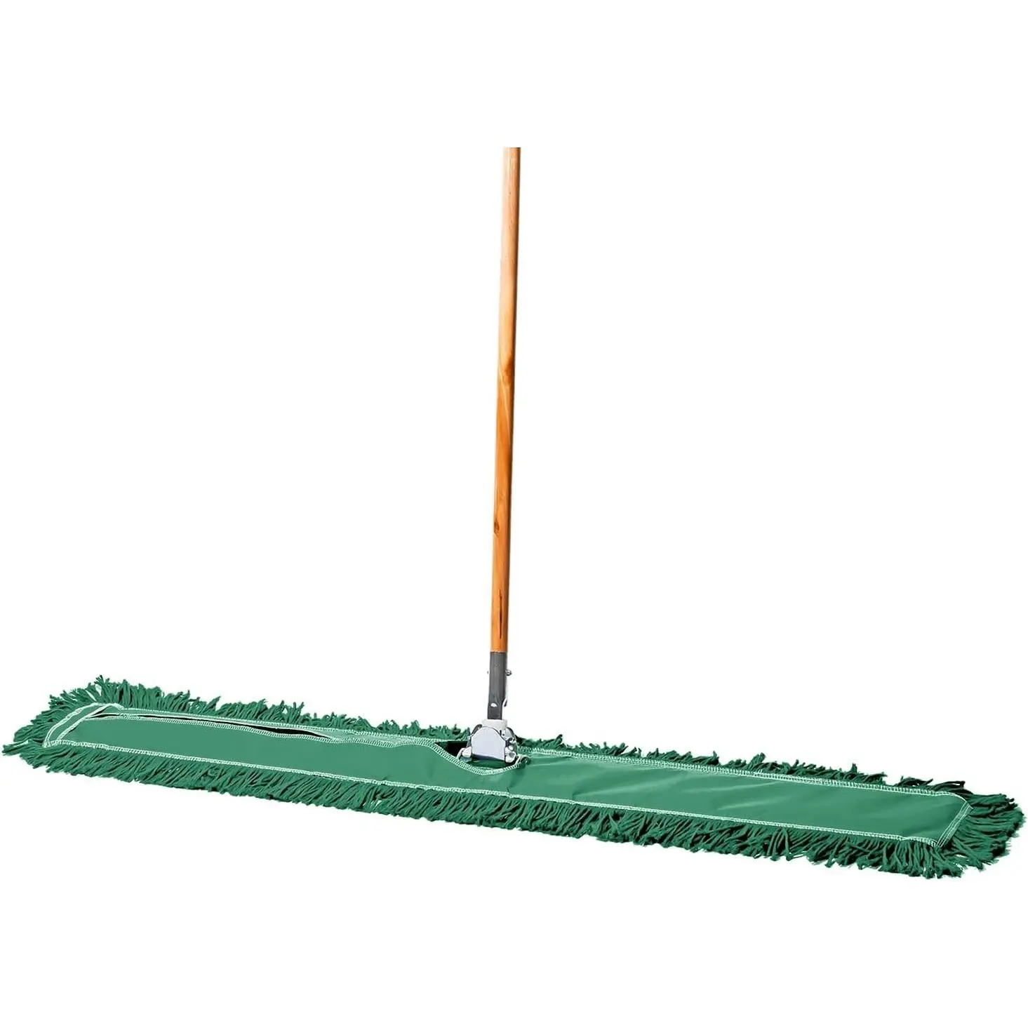 48 Inch Green Commercial Dust Mop & Floor Sweeper - Wood Handle Floor Cleaning Mop for Tile, Hardwood and Concrete Floors