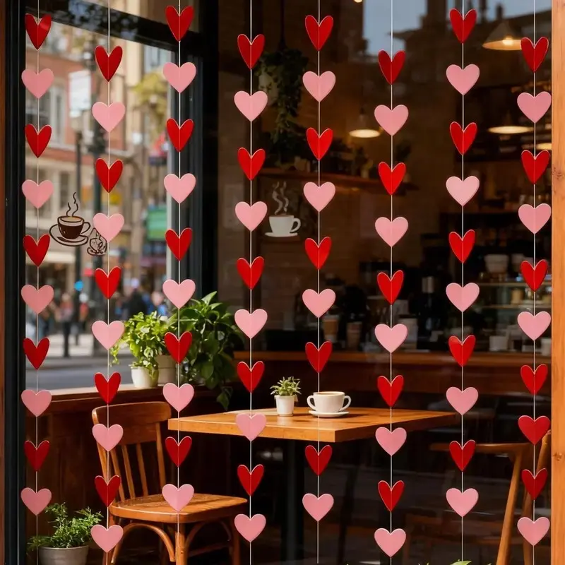 4M 35 Heart-Shaped Wreath and Valentine's Day Decorations, Hanging Hearts, Banner, Wall Decoration, Large Heart Shape, Hanging Ornaments