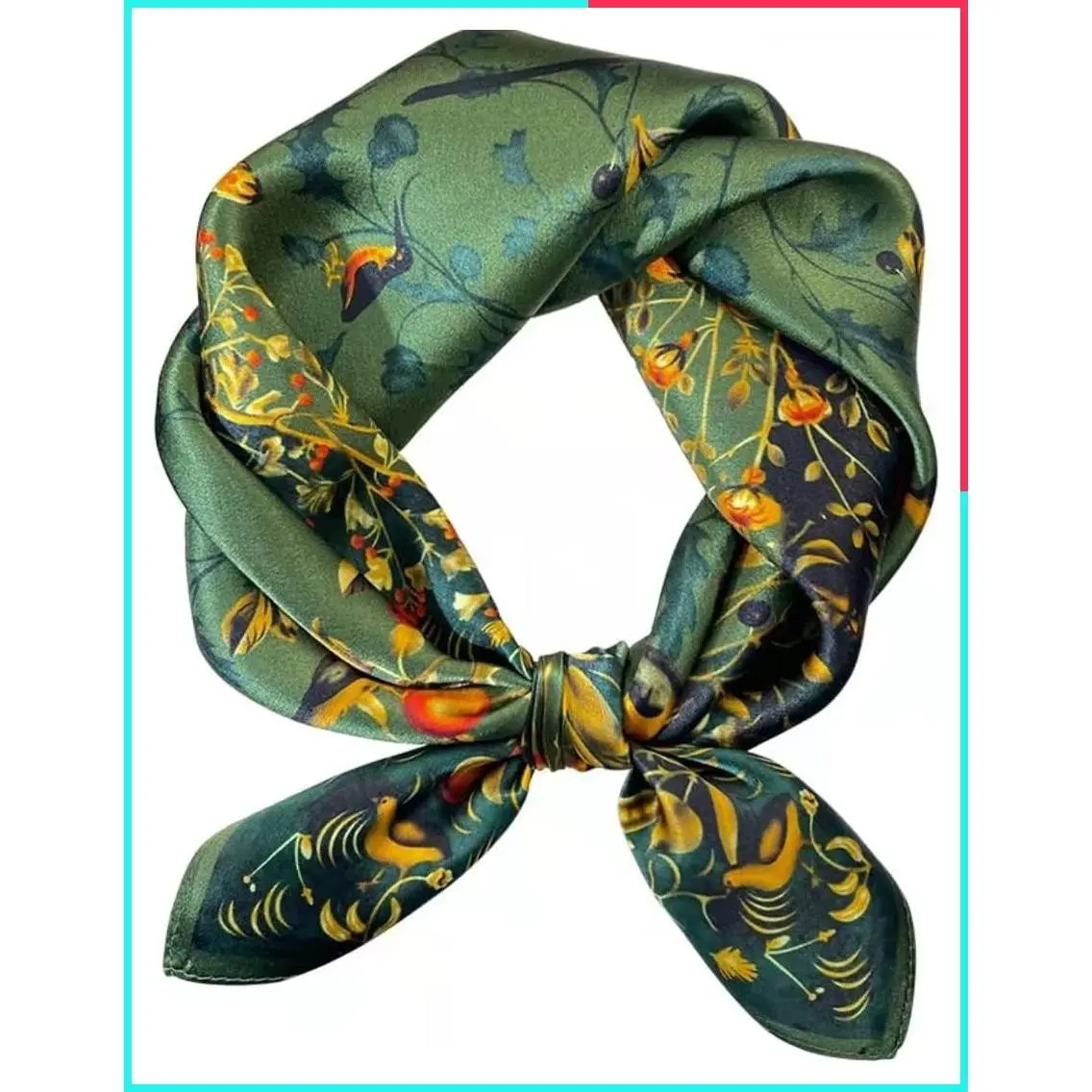 100% Silk Square Scarf 25.6 Inch - Versatile Hair Scarf Neckerchief Headscarf for Women and Men