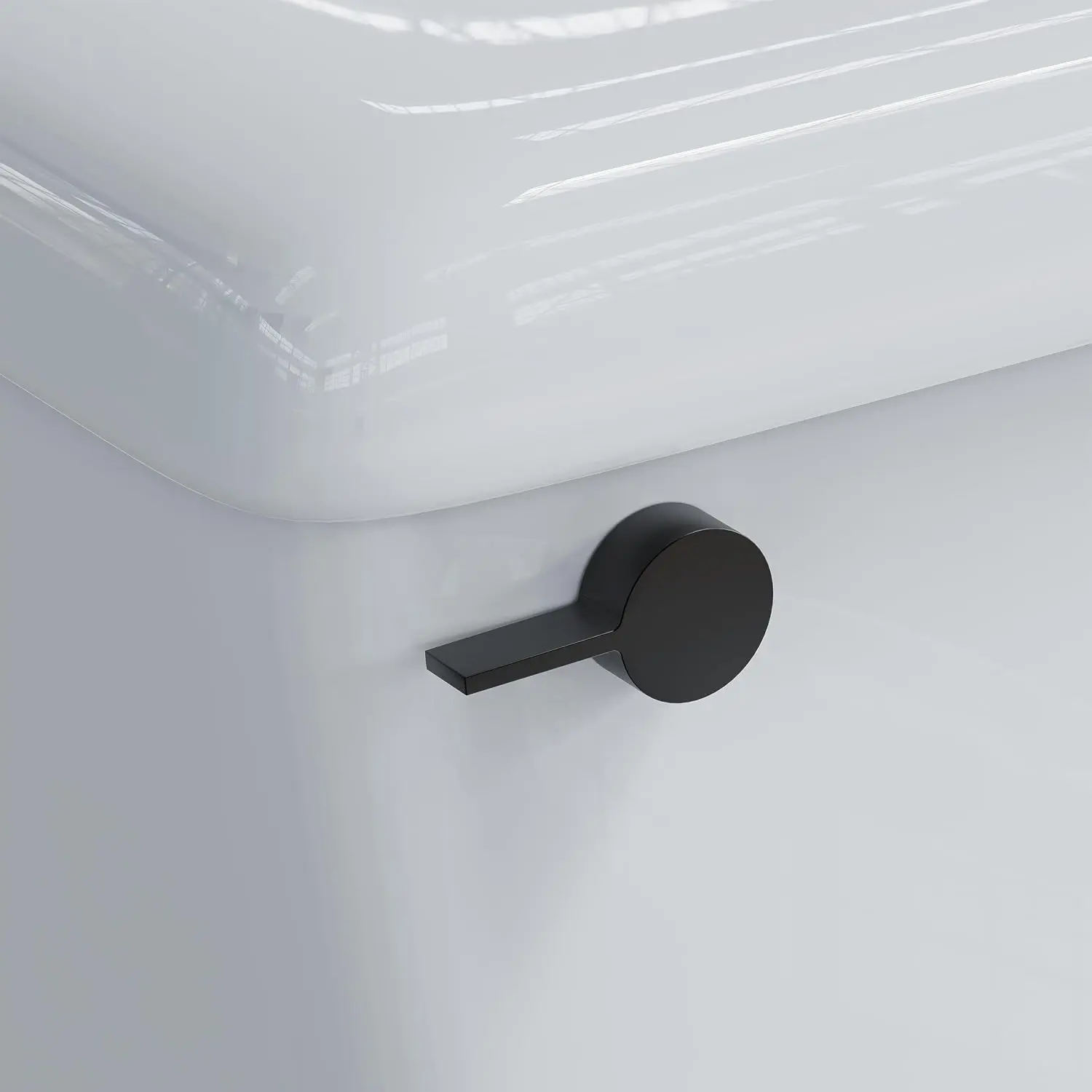 Modern Luxury  Toilet Handle , Majestic Collection. Toilet Lever , Easy Install (Black, Front Mount)
