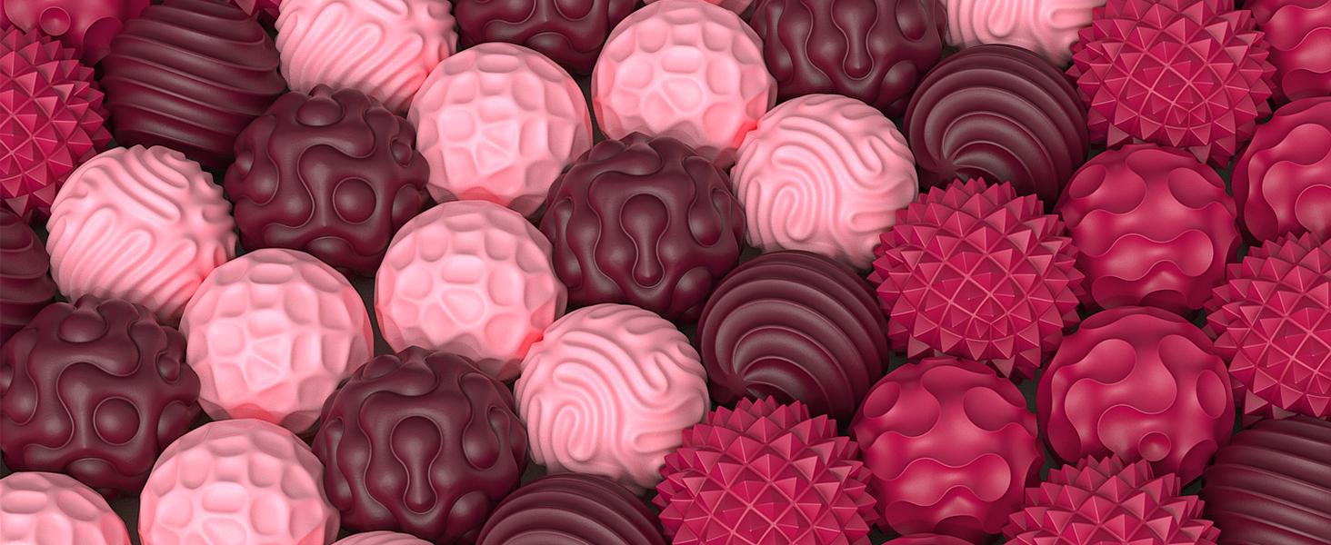 Silicone Ball Set, 6 Counts/set Fidgeting Relax Toys with Elastic TextureSensory Magnetic Fidget Balls, ADHD Anxiety Calm Down Tool, Fun Textures Roller Travel Toys Gift,ADHDFidgetToys, Valentine's Day and New Year's gift