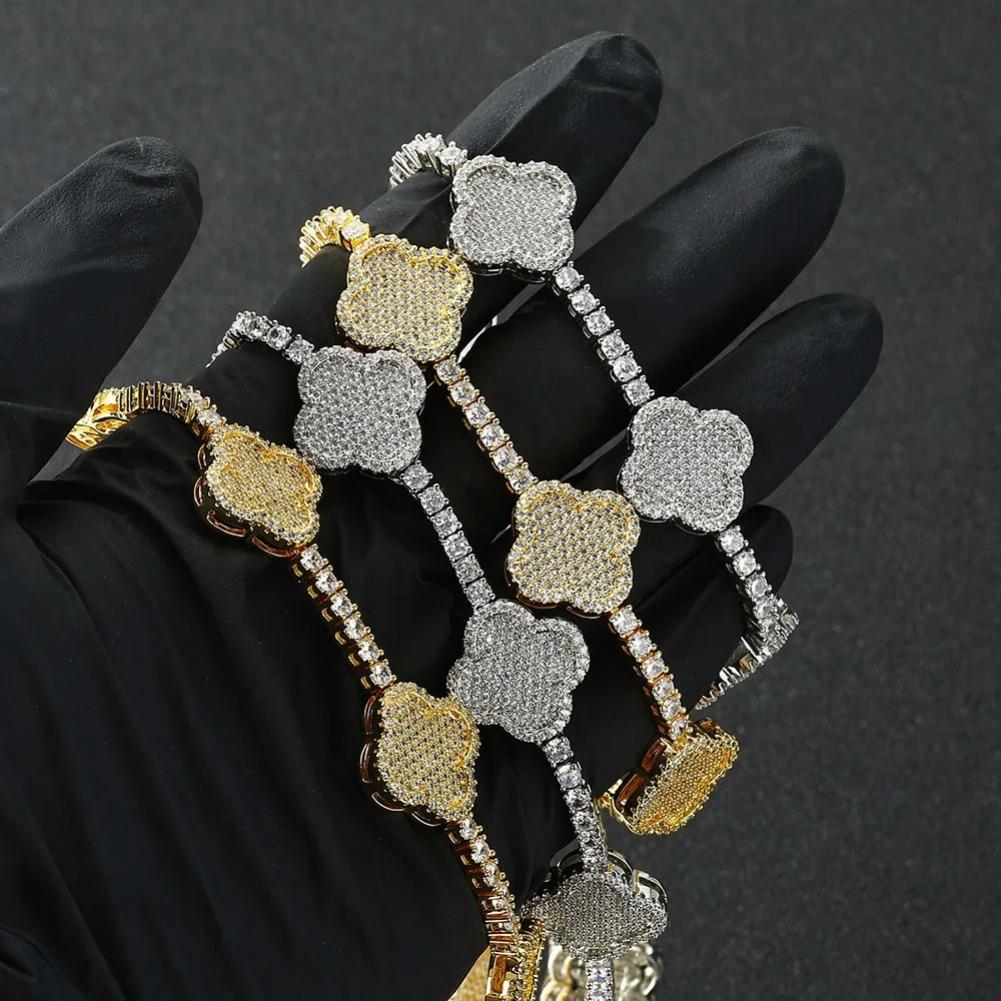 Cross Tennis Bracelet — Crafted from 18K gold-plated brass and set with brilliant Moissanite, it radiates a dazzling sparkle. This piece of luxurious, high-end fashion jewelry is suitable for both men and women—perfect for dressing up for parties or for e