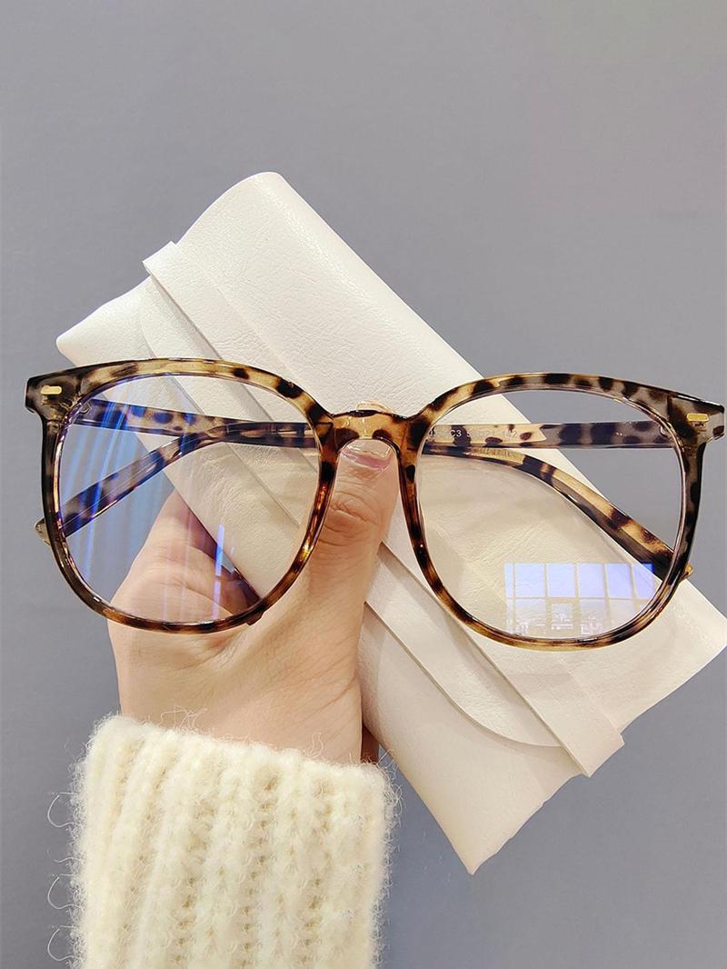 Trendy Leopard Pattern Frame Eyeglasses, Fashionable Blue Light Blocking Glasses for Women & Men, Eyeglasses for Work, To Match Daily Outfits, Perfect for Student Daily Use