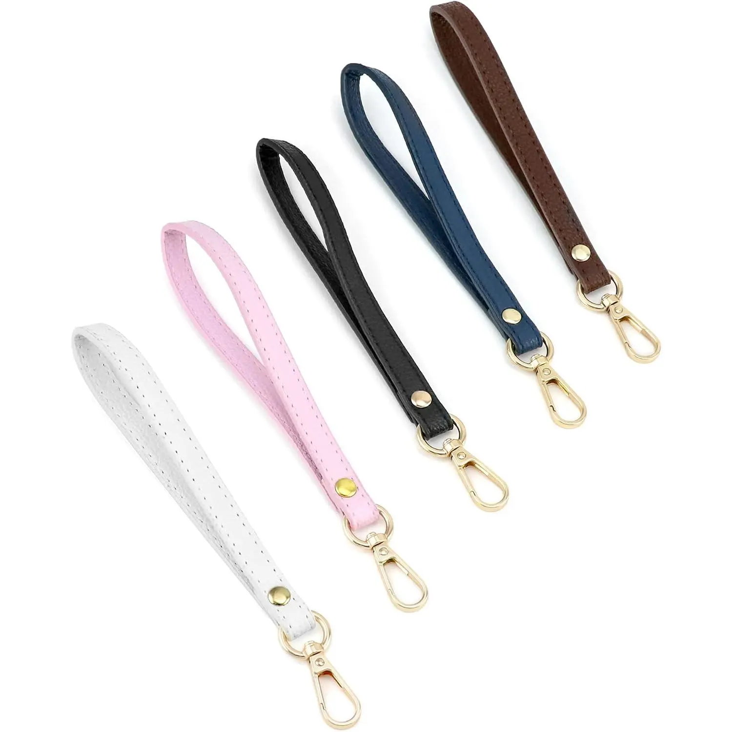 Leather Wristlet Strap, 5 count 20 cm x 1.2 cm Short Purse Strap  Wristlet,  Handle Rope, Handbags Strap, for Clutch Purse Wallet Cellphone Case DIY Accessory