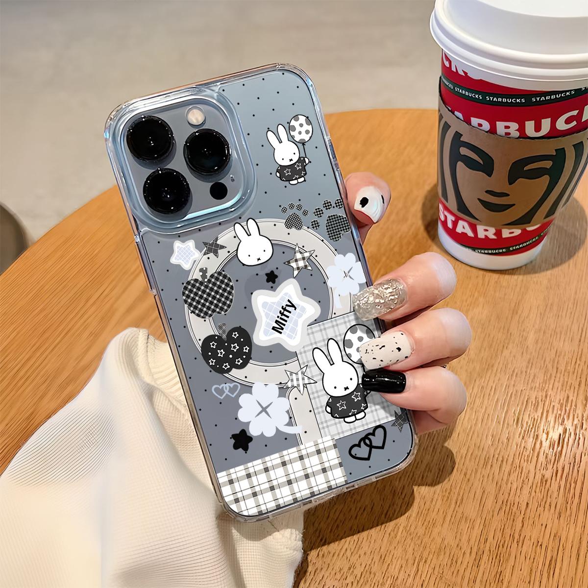 Cartoon Cute Kawaii Miffy Magnetic Clear Compatible with MagSafe Shockproof Protective Phone Case for iPhone 17 16 15 14 13 12 11 Pro Max X XS MAX Air 17e