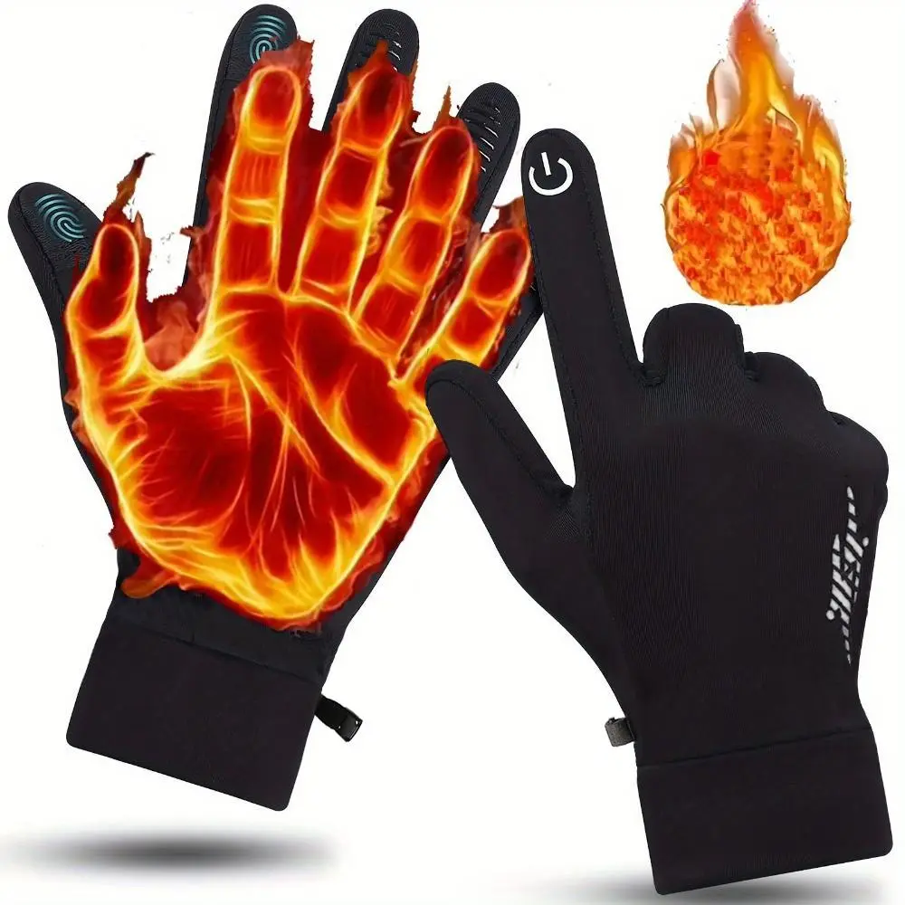 Waterproof Winter Gloves, 1 Pair Men's and Women's Cold Weather Warm Gloves, Frozen Work Gloves, Suitable for Running, Driving, Cycling, Work,