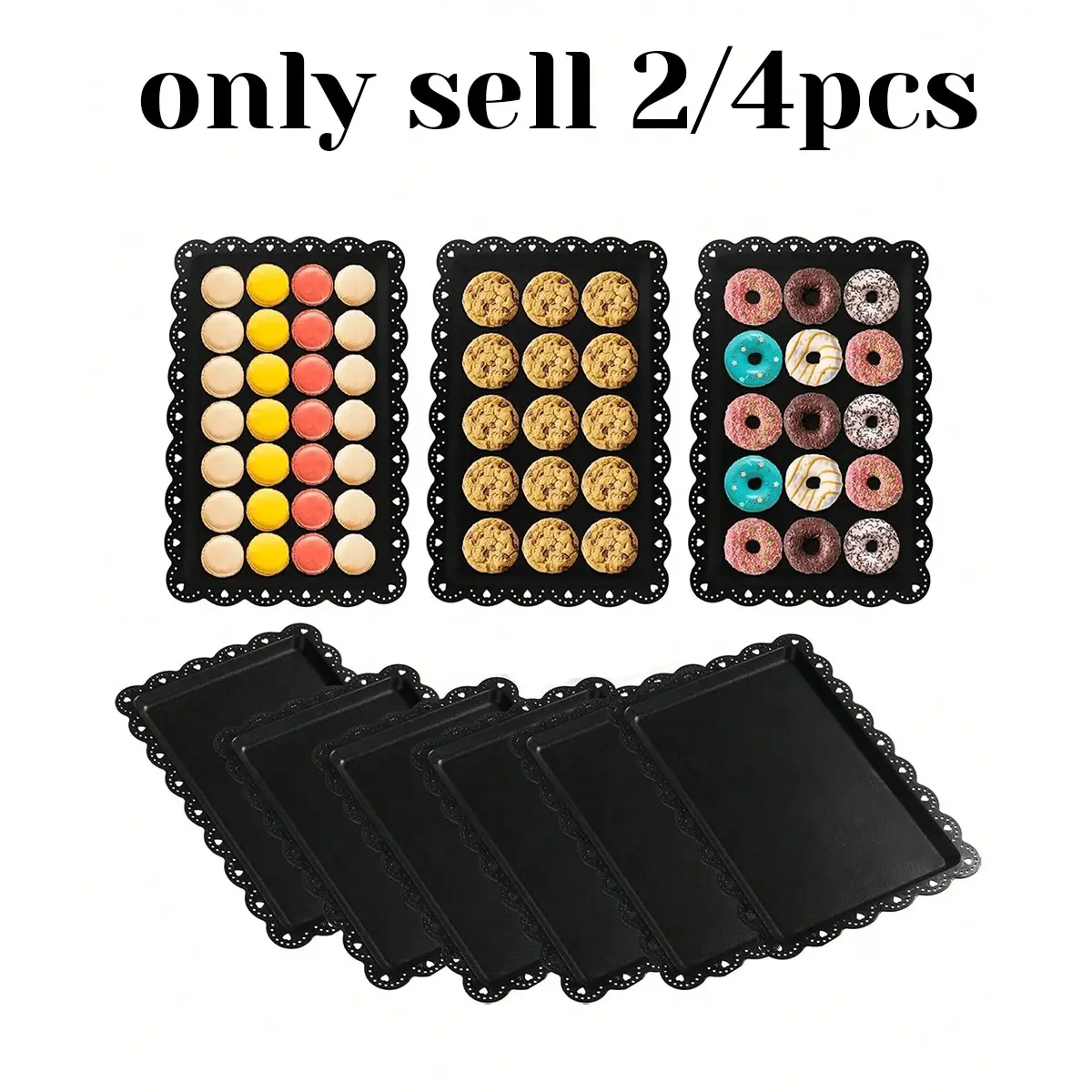 Plastic Dessert Plates/trolleys, Ideal for Graduation, Birthday, Parties, Weddings, Set of 2/4, Durable and Stylish Servingware
