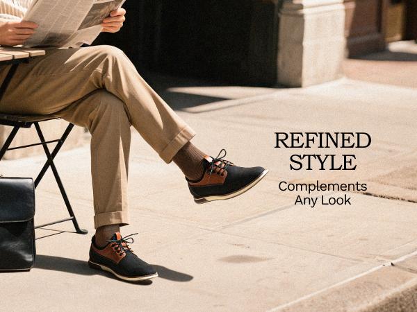 Bruno Marc Men's Casual Dress Sneaker Shoes, Business Formal Derby Plain Toe Oxfords Crossflex GentEdge