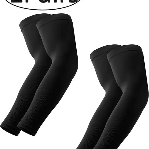 2 Pairs Arm Sleeves Compression UV Protection, Cooling Sun Sleeves, Tattoo Cover Up, Basketball Arm Sleeves, Football Gear, Sports Arm Sleeve