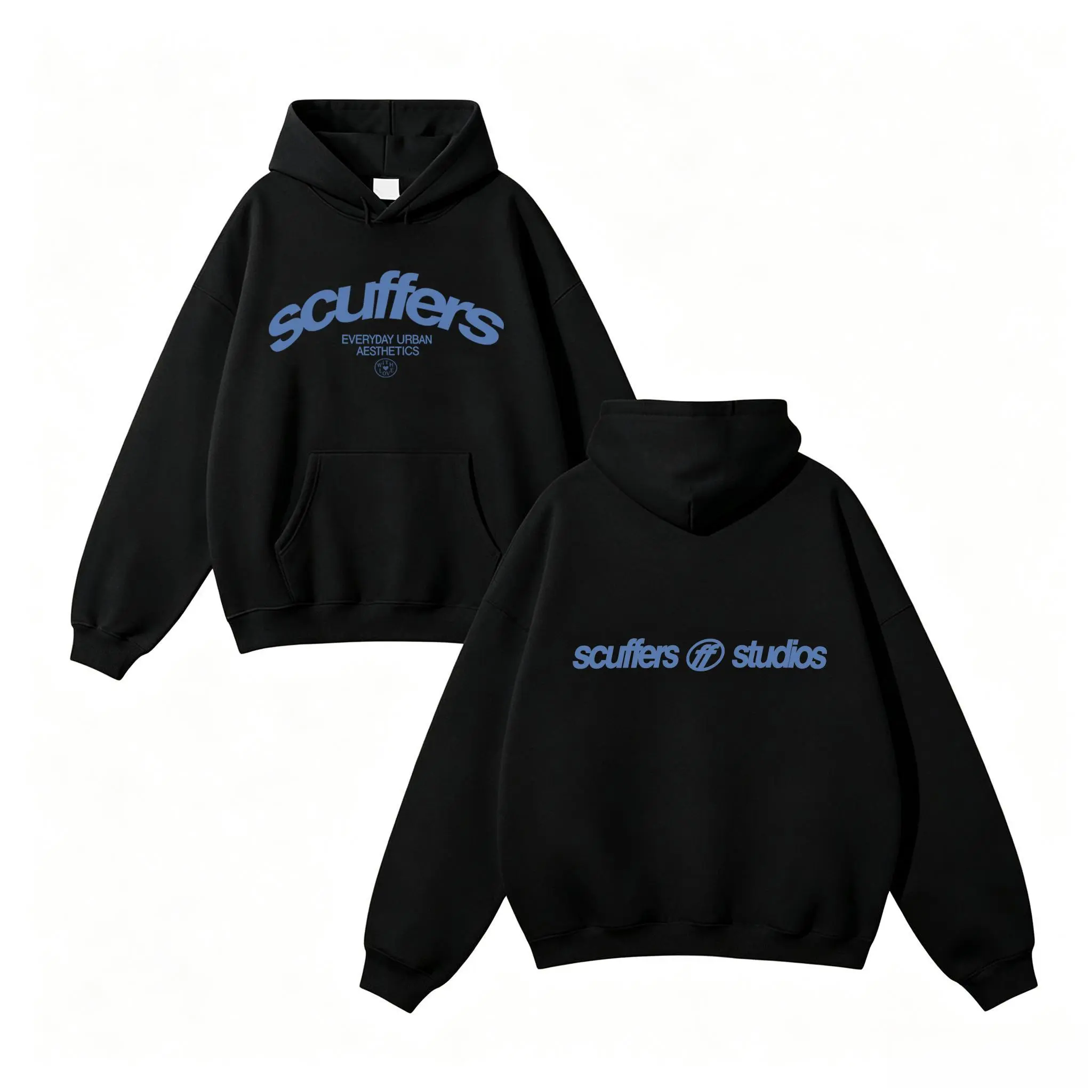 [SHIP FROM US] Women's Iconic Scuffers Long Sleeve Thermal Hoodie - Simple, Comfortable, Trendy Streetwear, Minimal Casual, Print Design T-Shirt & Sweatshirt, Soft