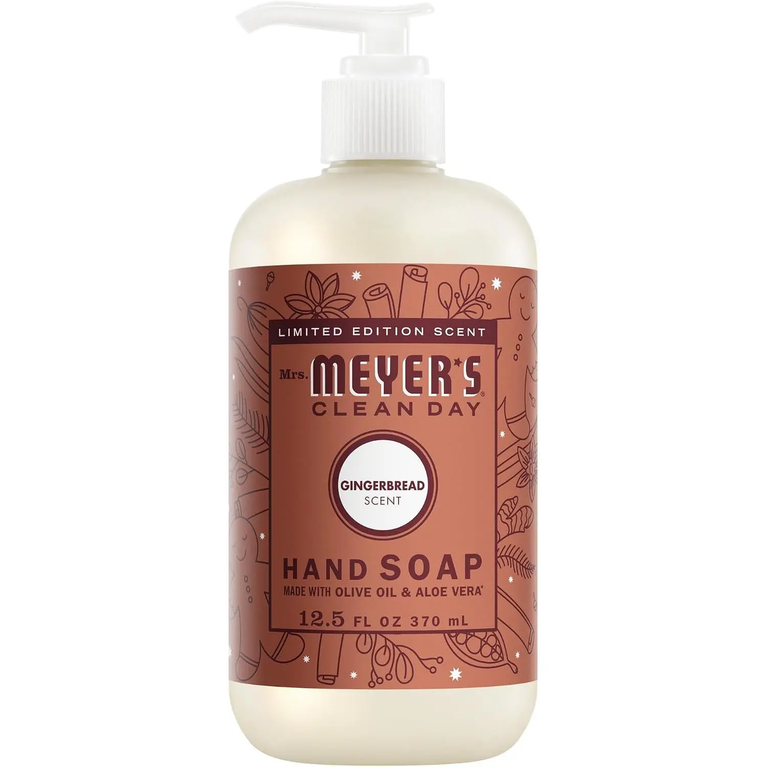 Hand Soap, Gentle Daily Liquid Hand Wash, Gingerbread Scent, Household Hand Soap for Bathroom & Kitchen, 12.5 Fl Oz Bottle