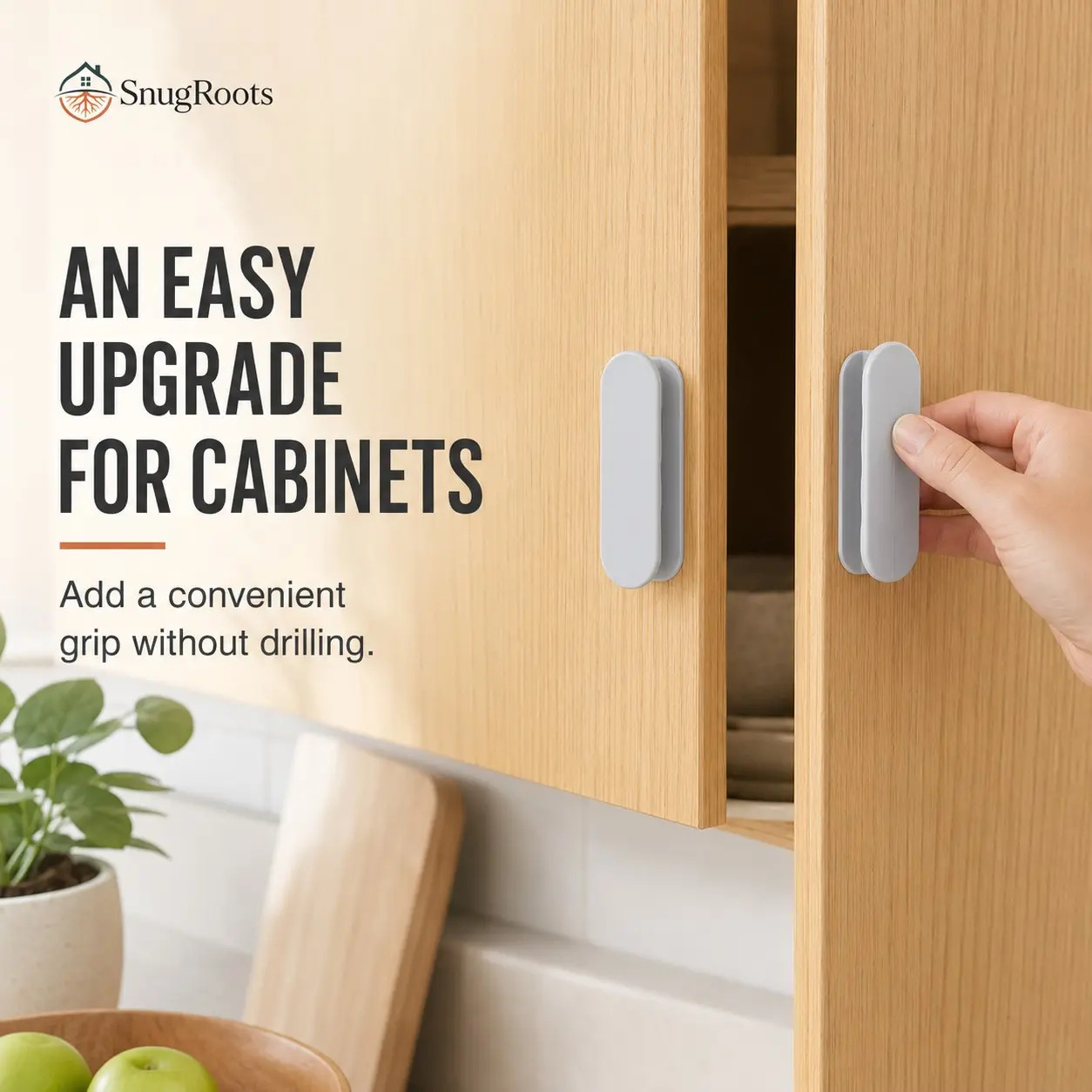 4 Pcs Adhesive Door Handle – No Drill Cabinet Handle, Drawer Handle, Door Pull Handle, Cabinet Pull, Stick On Handle, Furniture Handle, Closet Handle, Kitchen Cabinet Handle