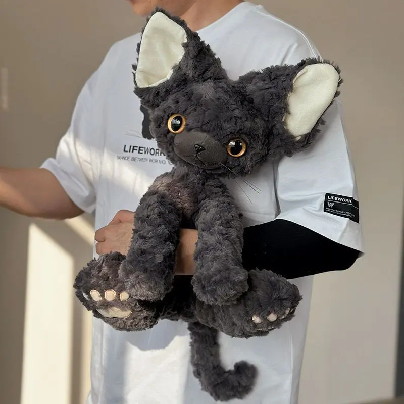 The same style black cat plush toy, super cute German plush toy, black cat doll, birthday gift for girls on Children's Day