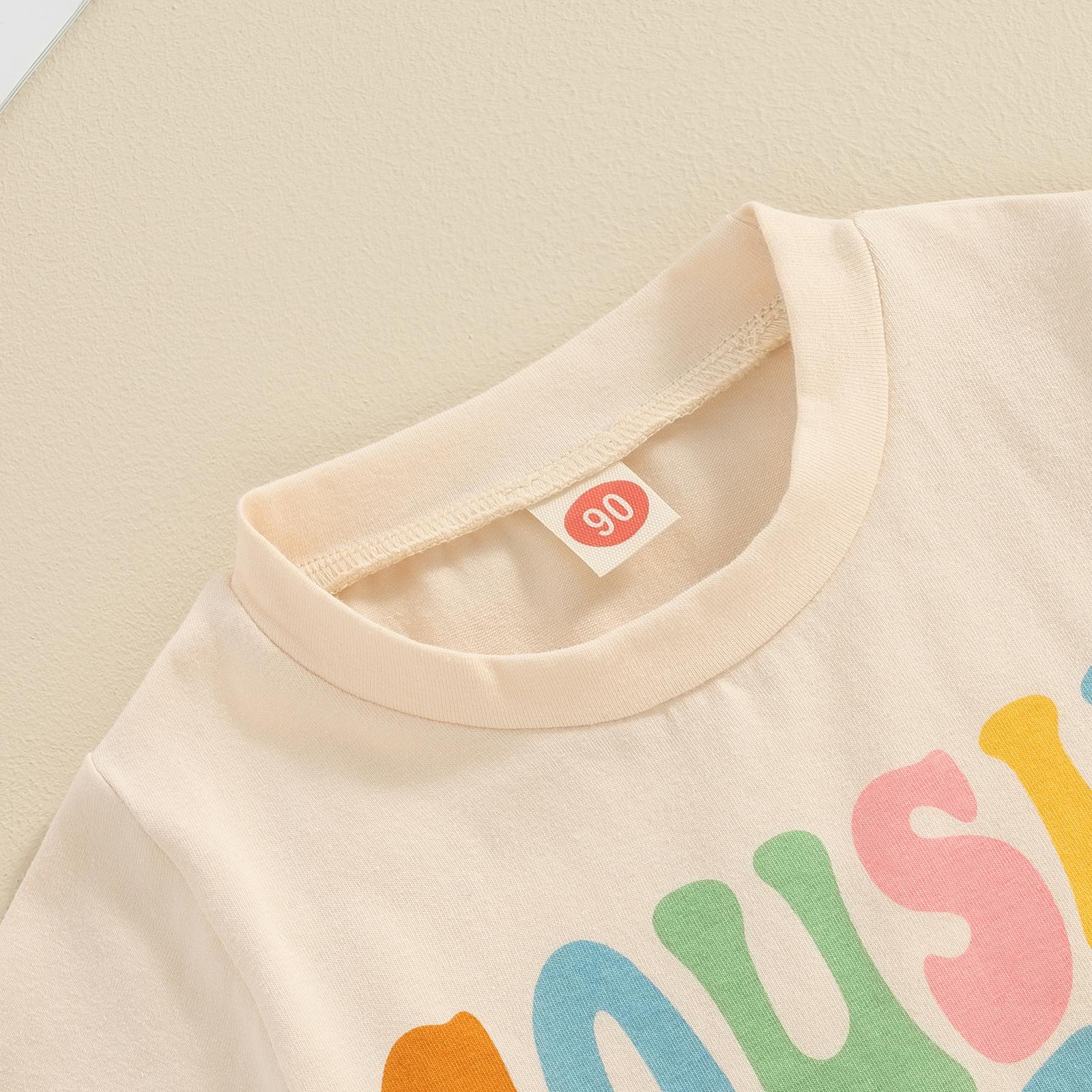 Toddler Baby Boy Girl Summer Tops Casual Round Neck Short Sleeve Letter Print T-Shirt Toddler Kids Summer Clothes Outfits Toddler Baby Boy Girl Summer Tops Casual Round Neck Short Sleeve Letter Print T-Shirt Toddler Kids Summer Clothes Outfits