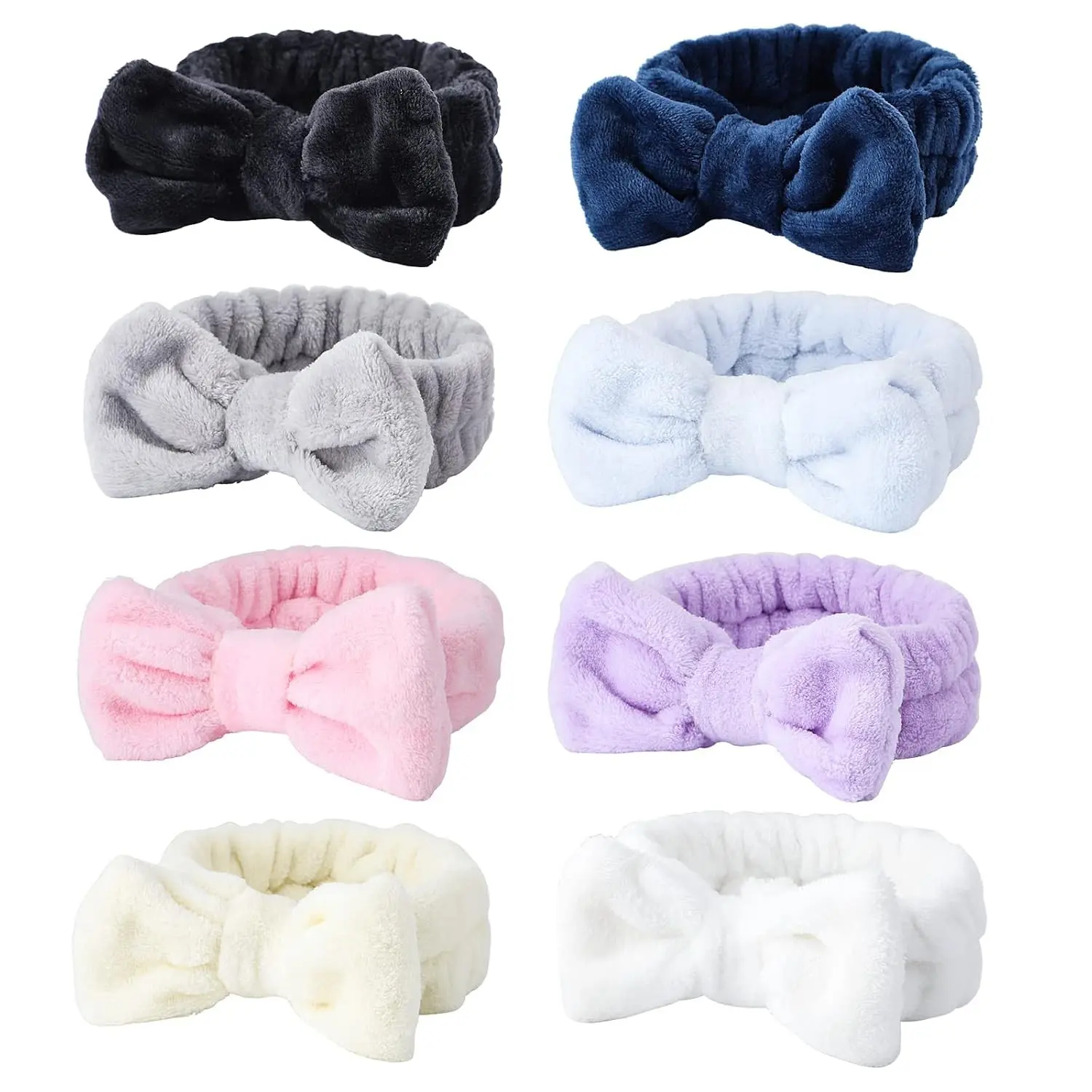 Spa Headband, 8Pcs Makeup headband,Headband for Washing Face, Shower Skin Care Fluffy Stocking Stuffer for Woman Girl Teens Slumber Party Supplies