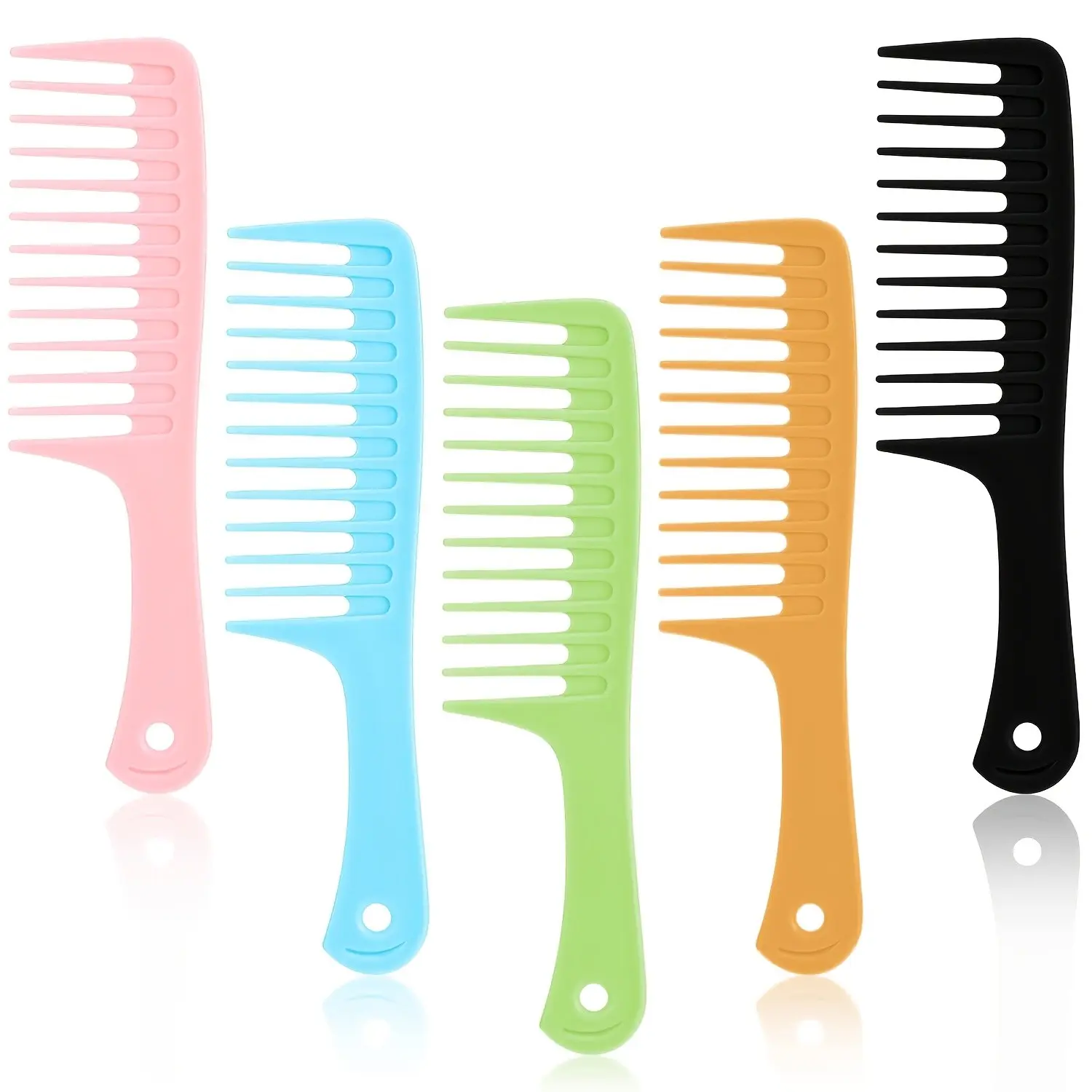 5 Colors Giant Wide Tooth Comb Set, Durable Hair Care Tool, Perfect for Daily Use, Ideal Gift Option, Enhance Your Grooming Routine