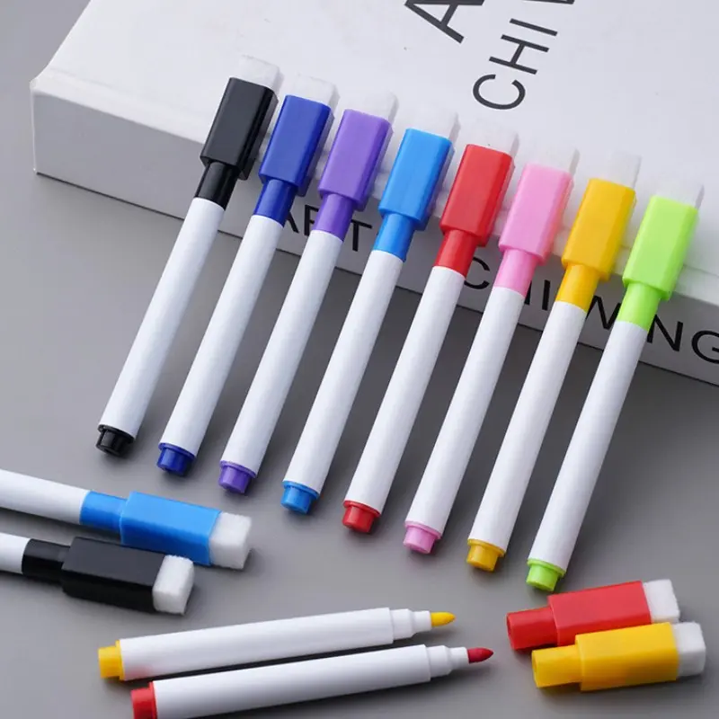 8/24pcs Random Color Dust-Free Dry Erase Whiteboard Markers, Marker Set, Reusable Washable Small Size Paint Board Pens, Large Capacity