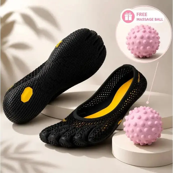 FiveFingers for indoor training, Non-slip yoga toe shoes, Barefoot ballet flats for women,Zero drop minimalist shoes, Breathable mesh five toe shoes, Flexible lightweight workout shoes,Functional fashion ballet flats