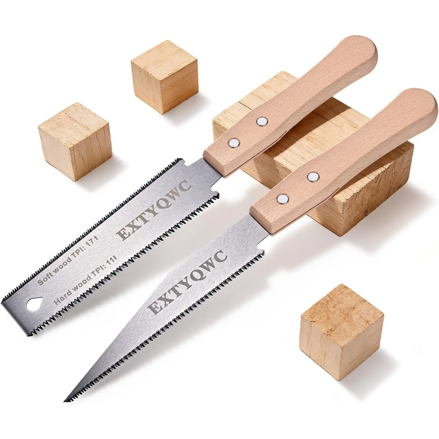 2 Pack Japanese Hand Saw,6-Inch Pull Saw, Flexible Blade,Perfect for Sawing, Trimming,, Cutting Wood, Pipes